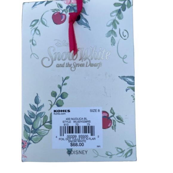 NWT Lauren Conrad Teal Blue Tulle Fit & Flare Dress Foil Dot Size 8 Snow White - Picture 8 of 14